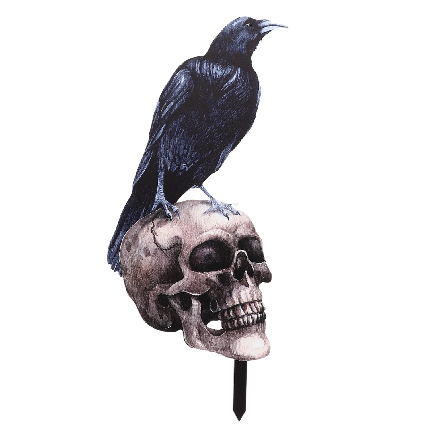 Halloween Yard Sign Skull Crow Sign Stake Decoration Halloween Themed Yard Sign Halloween Decor