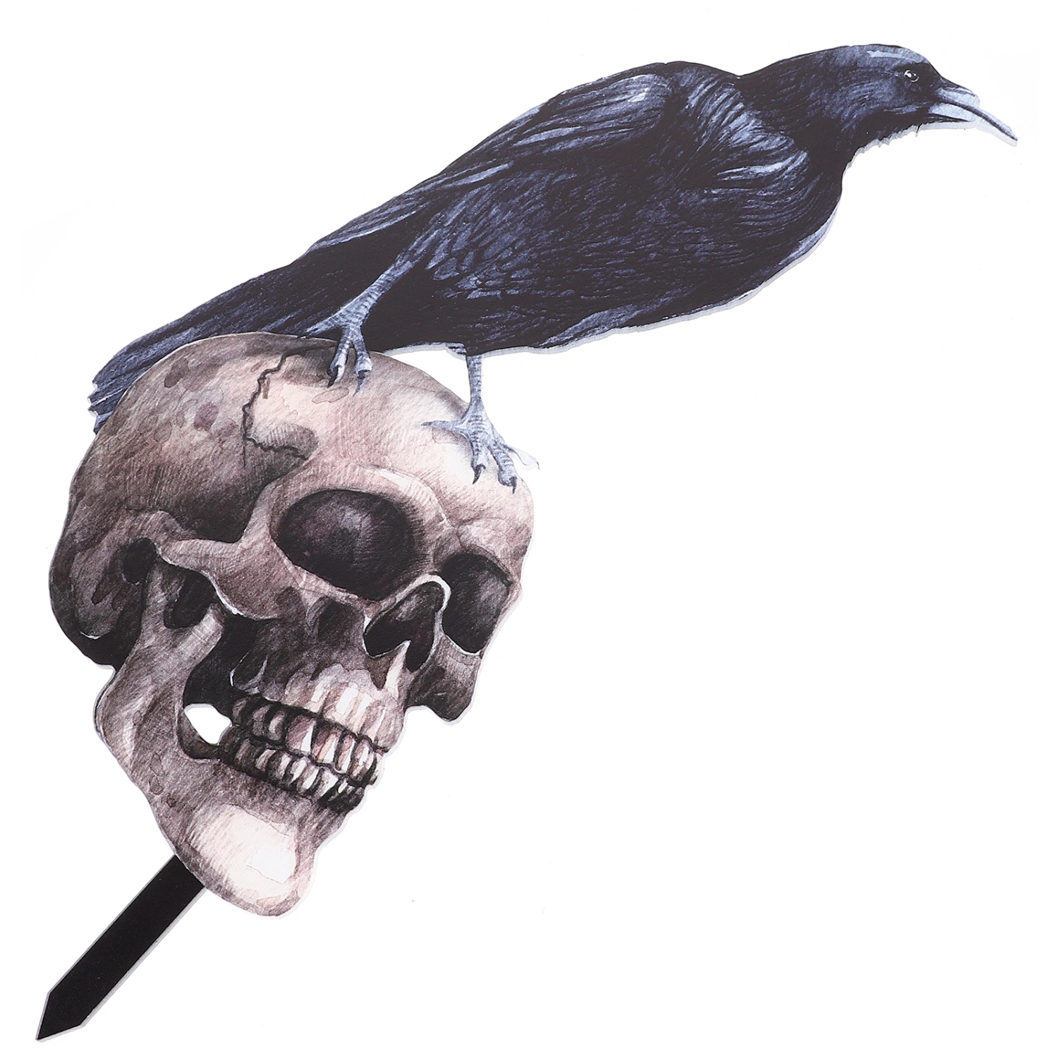 Halloween Yard Sign Skull Crow Sign Stake Decoration Halloween Themed Yard Sign Halloween Decor