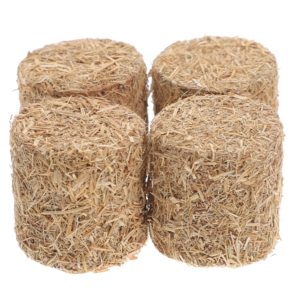 4Pcs Mini Hay Blocks Small Decorative Hay Table Decoration Rustic Room Decors