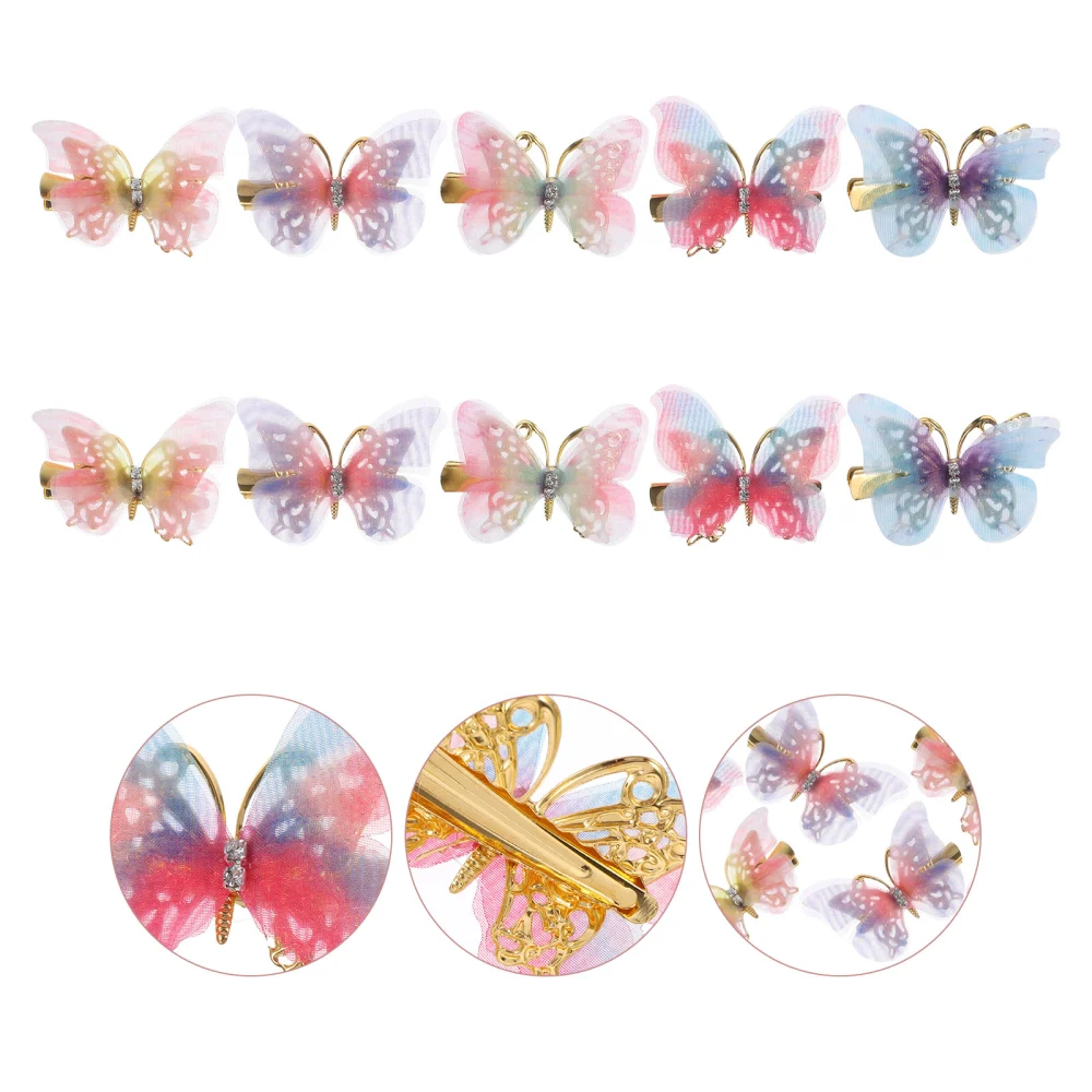 10pcs Butterfly Hair Clips Kids Hairpins Small Hair Accessories Hair Styling Tools for Girls