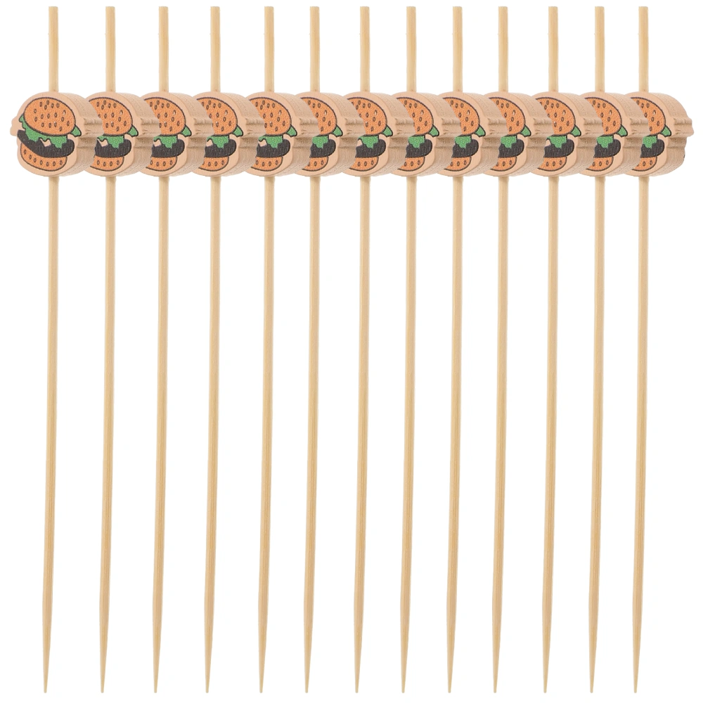 100pcs Disposable Hamburger Cocktail Picks Fruit Food Sticks Sandwich Toothpicks Bamboo Sticks