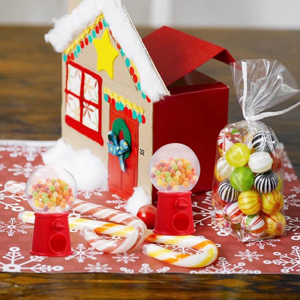 6pcs Mini Gumball Machine Desktop Cake Decor Gathering Candy Container Party Accessory