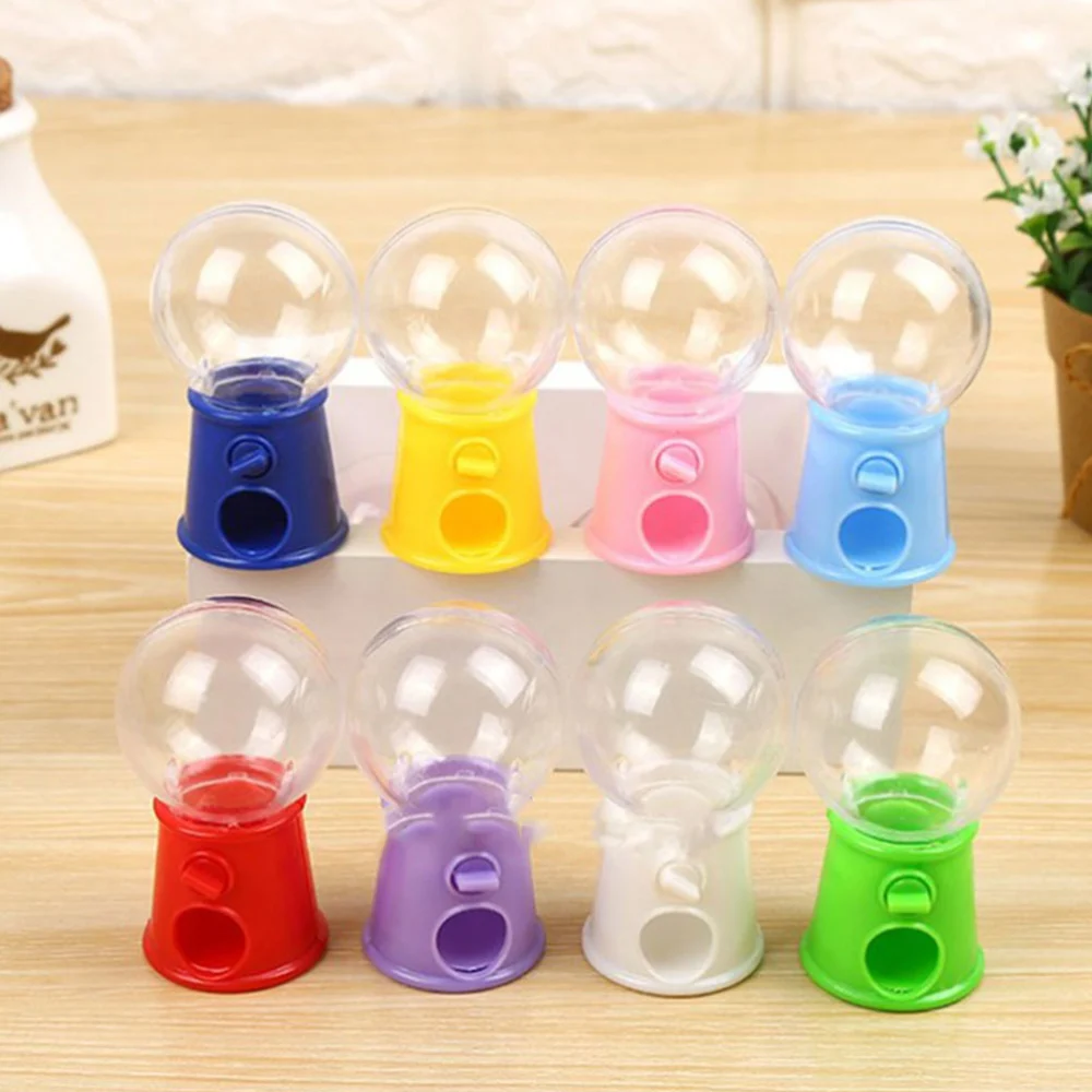 6pcs Mini Gumball Machine Desktop Cake Decor Gathering Candy Container Party Accessory