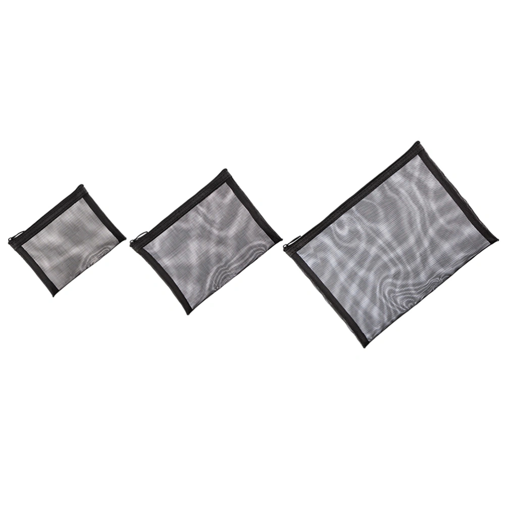 3pcs Mesh Makeup Bags Portable Makeup Pouch Travel Makeup Bag Mesh Skincare Bag