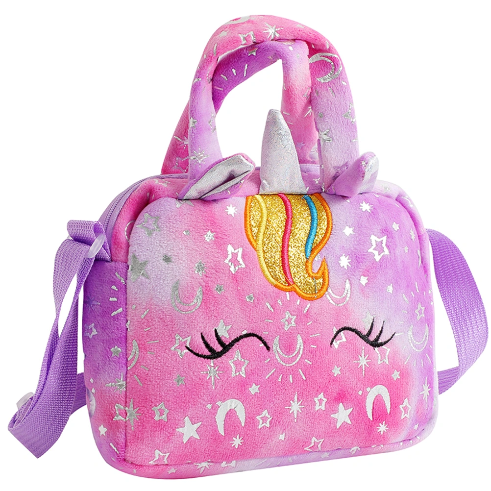 Portable Cartoon Handbag Kids Use Cartoon Unicorn Crossbody Bag Decorative Single-shoulder Bag