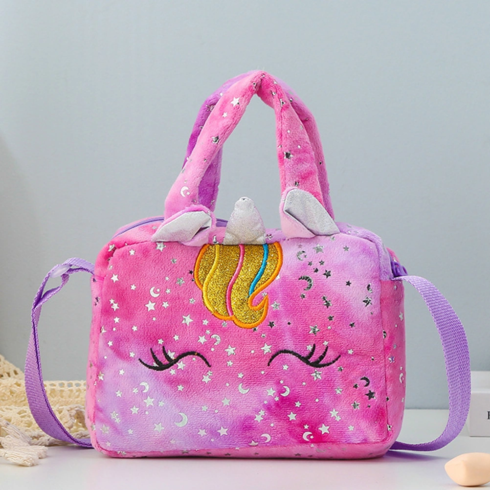 Portable Cartoon Handbag Kids Use Cartoon Unicorn Crossbody Bag Decorative Single-shoulder Bag