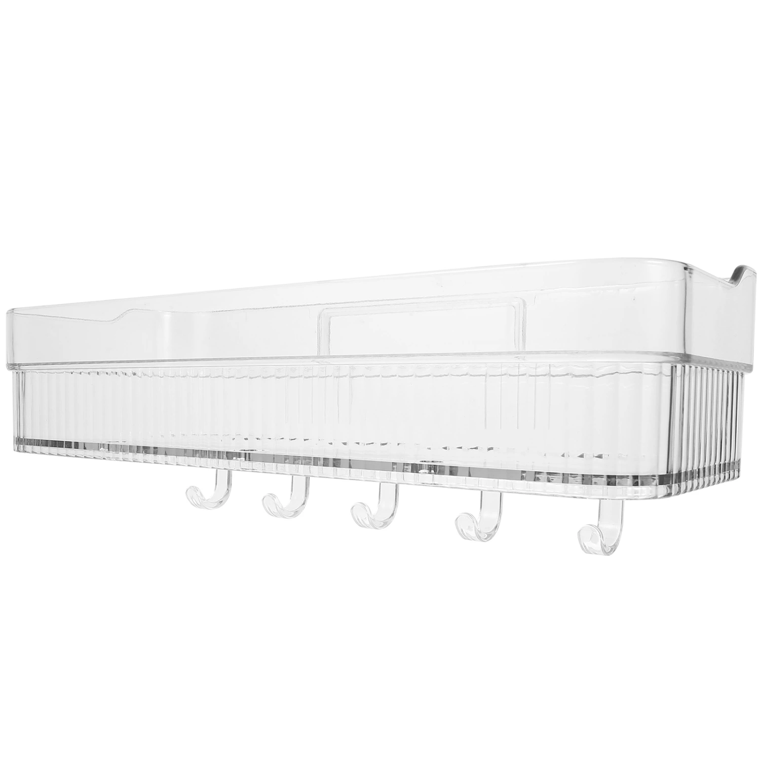 Bathroom Wall-mounted Storage Rack Plastic Drain Rack Toilet 5-hook Wall Shelf