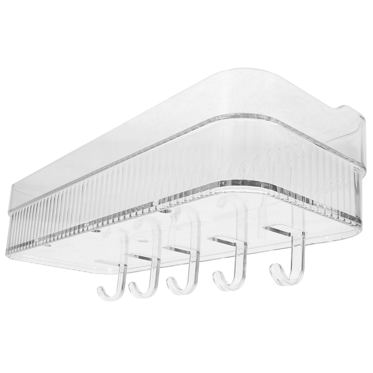 Bathroom Wall-mounted Storage Rack Plastic Drain Rack Toilet 5-hook Wall Shelf