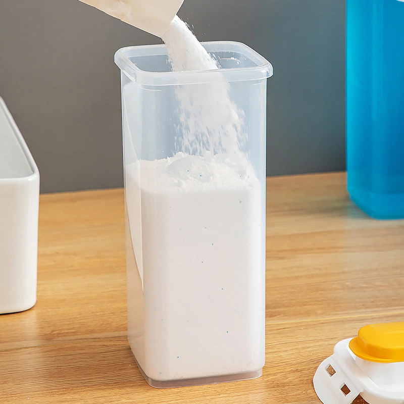 Laundry Detergent Holder Lidded Laundry Powder Box Laundry Soap Container for Home Dorm