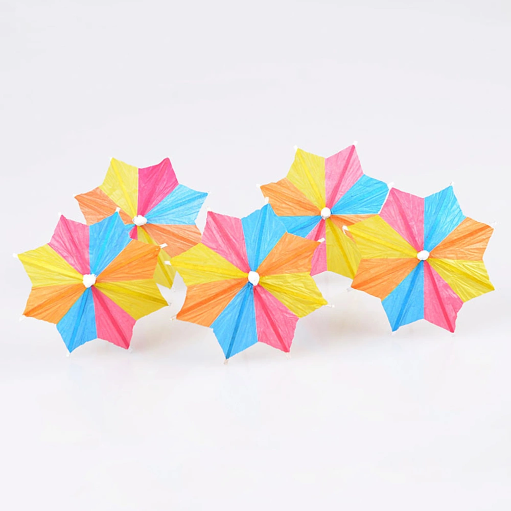 70Pcs Cocktail Umbrella Sticks Dessert Picks Decorations Cake Drinks Sticks (Mixed Color)