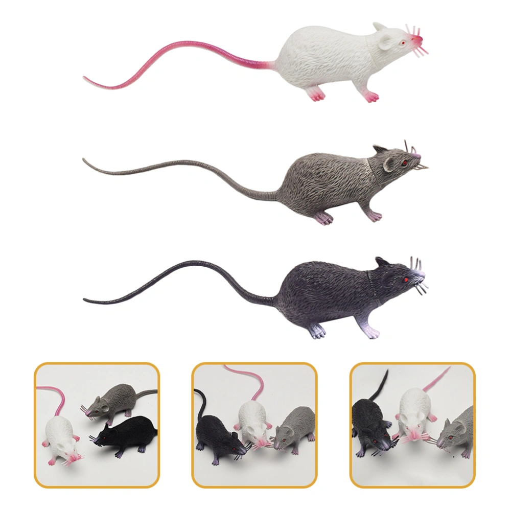 6pcs Realistic Mice Toys Lifelike Mice Creepy Toys Spooky Fake Rat Figures Tricks Pranks Props