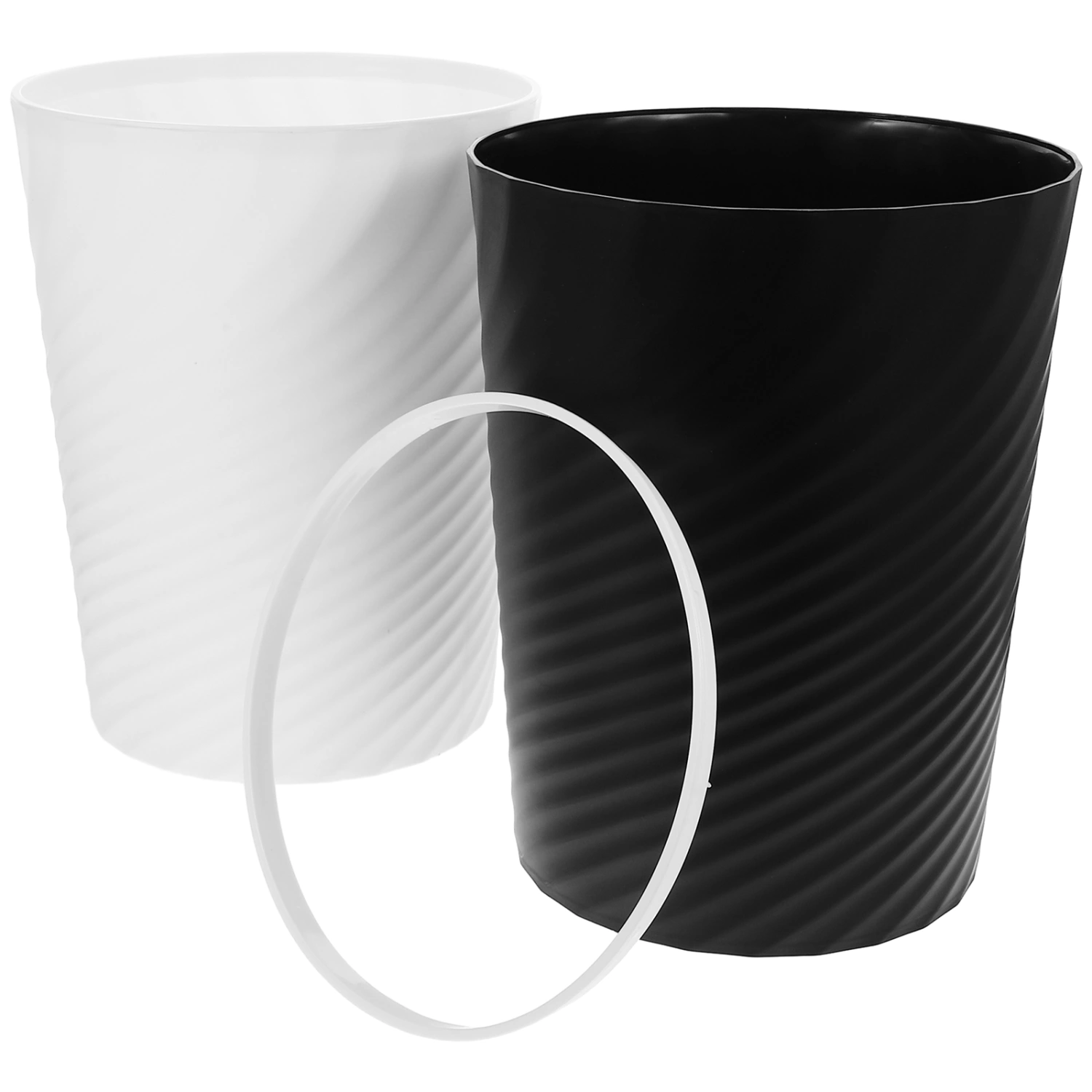 2pcs Trash Can Plastic Small Trash Can Wastebasket Recycling Bin Garbage Can
