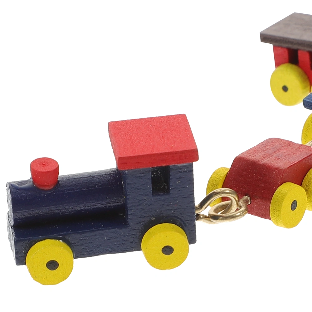 Dolls House Miniature Train Model Mini House Accessory Wooden Traditional Train Toy