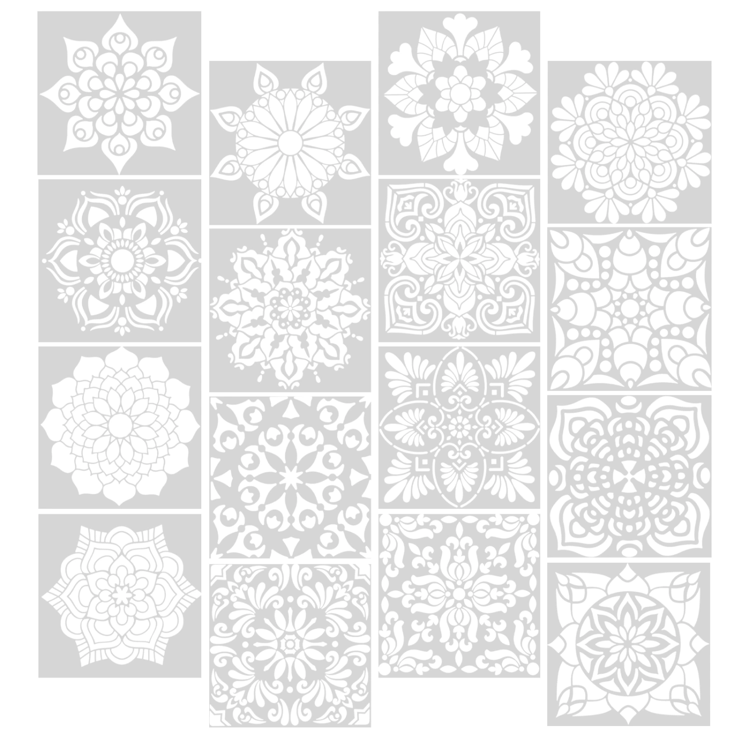 16pcs Drawing Stencils Drawing Template Reusable Spring Stencils Flower Painting Stencils