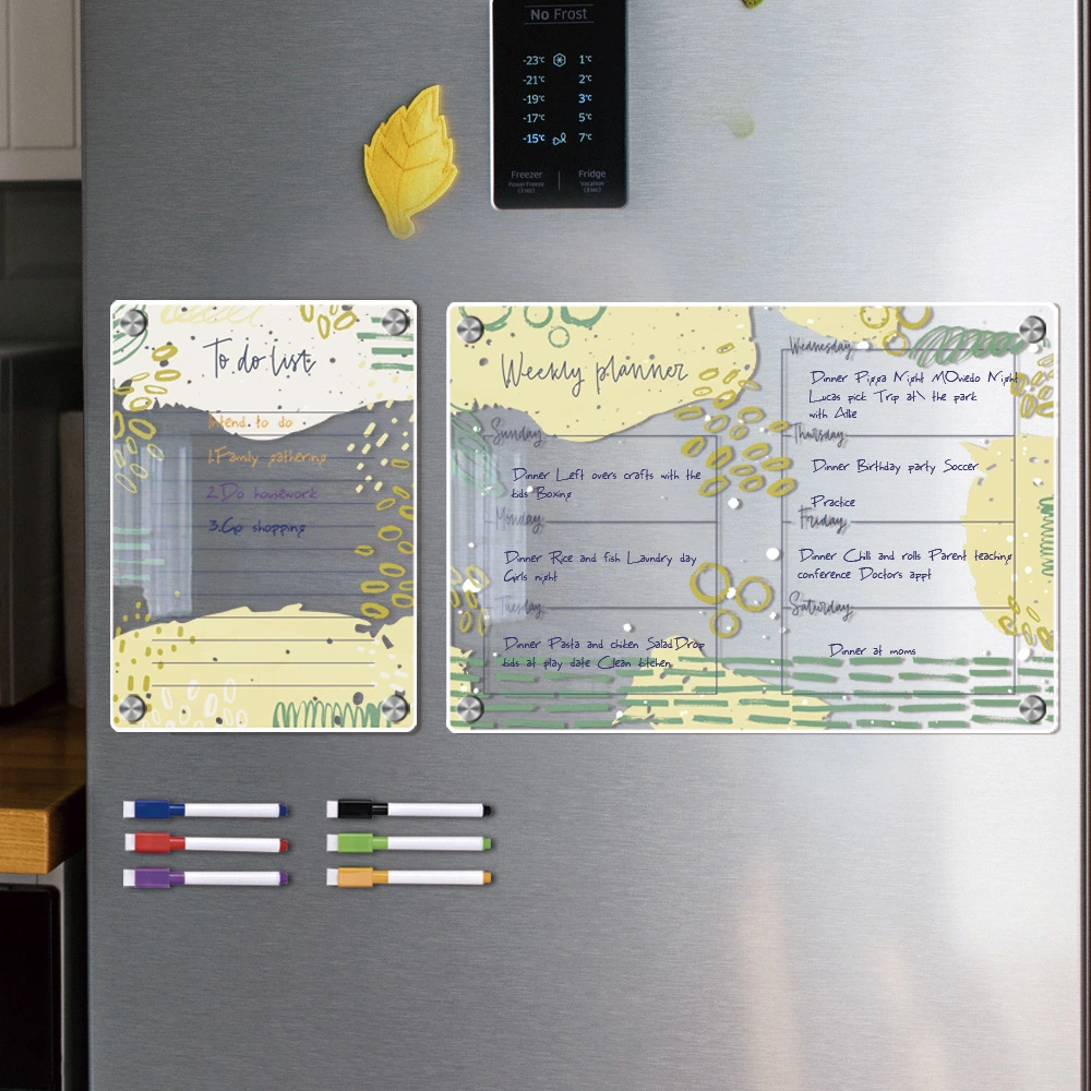 1 Set of Cartoon Magnetic Board Weekly Planner Board Decorative Magnetic Board with Markers