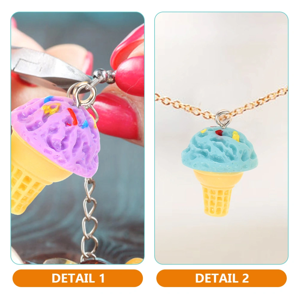 12Pcs Decorative Ice Cream Shaped Pendants Delicate Earring Pendants Bracelet Charms