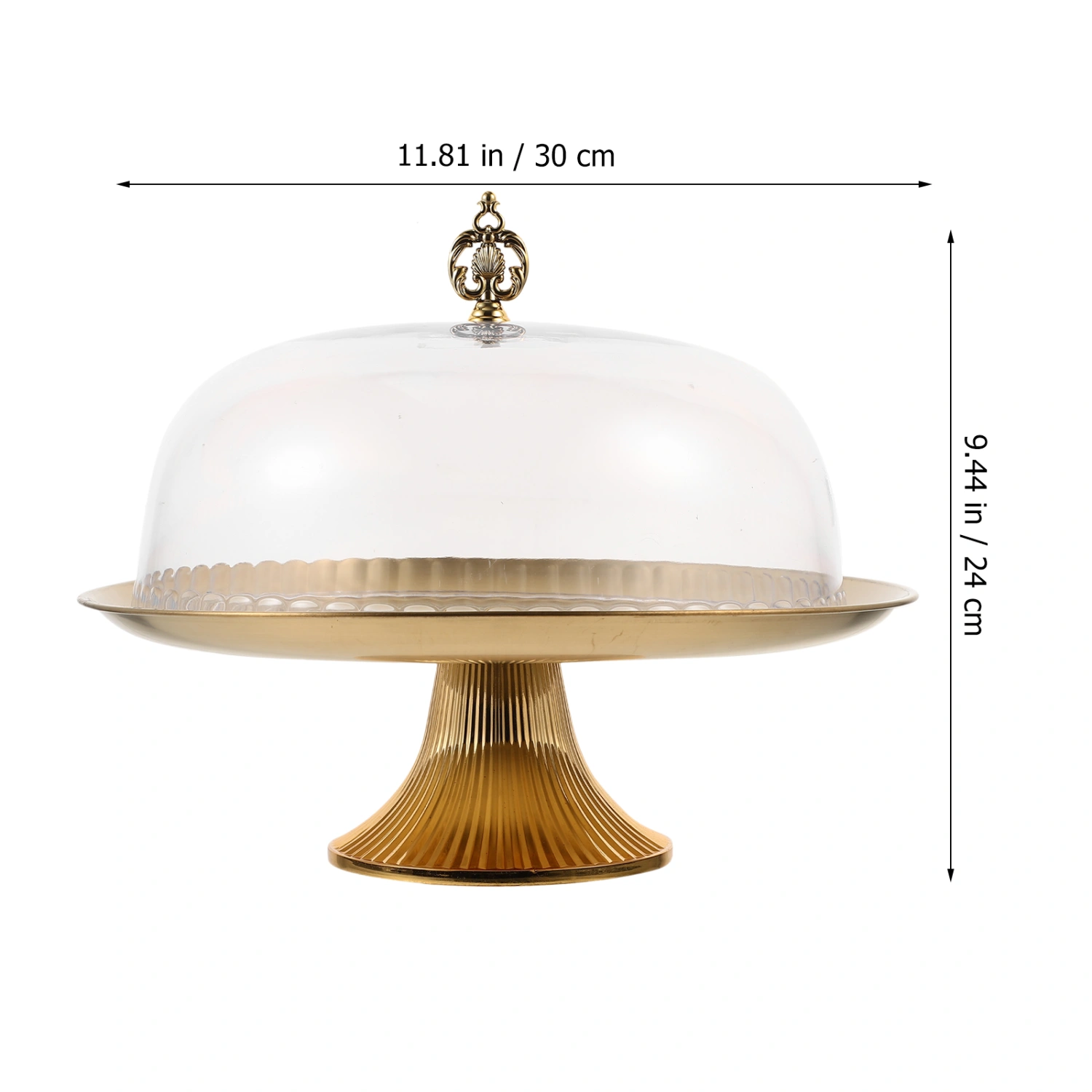 Cake Stand with Dome Chocolate Candy Display Plate Salad Cupcake Snack Tray Serving Platter