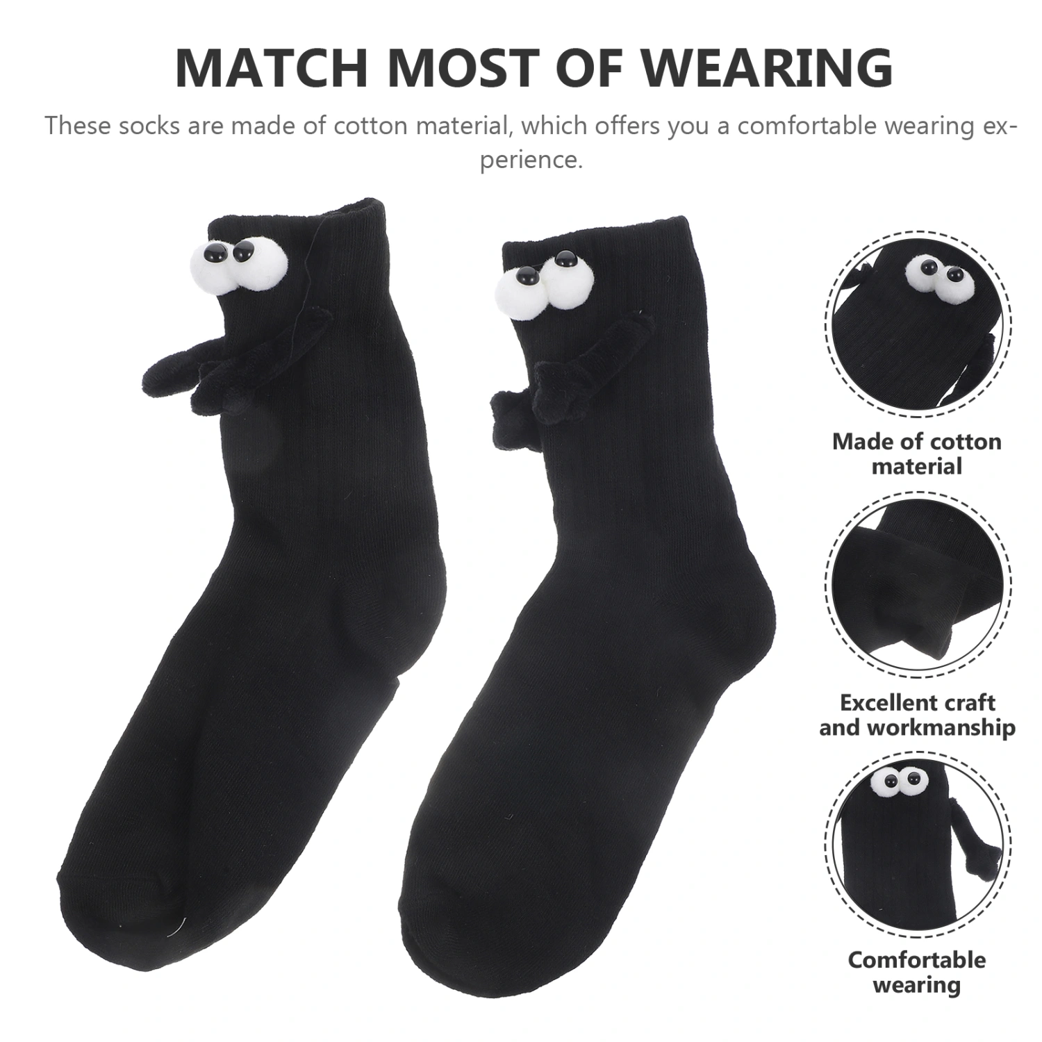 1 Pair Hand Holding Socks Sports Socks Crew Socks Middle Calf Socks Cotton Socks