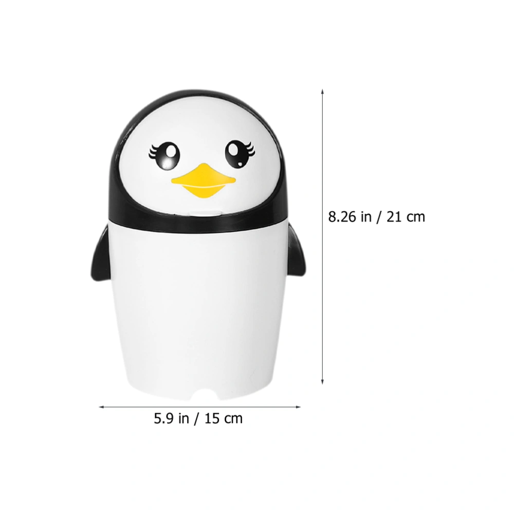 Penguin Trash Can Mini Garbage Container Bin for Car and Home Bedroom Office