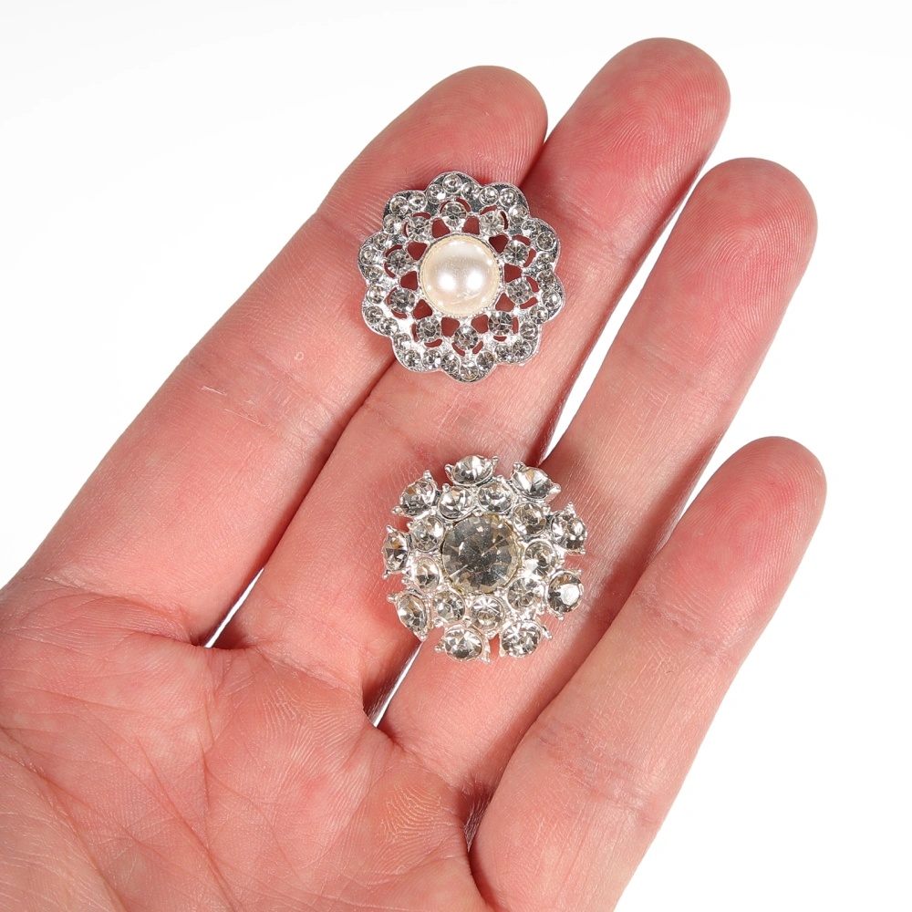 10pcs Elegant Rhinestone Button Sturdy Metal Sewing Button Costume Button Accessory