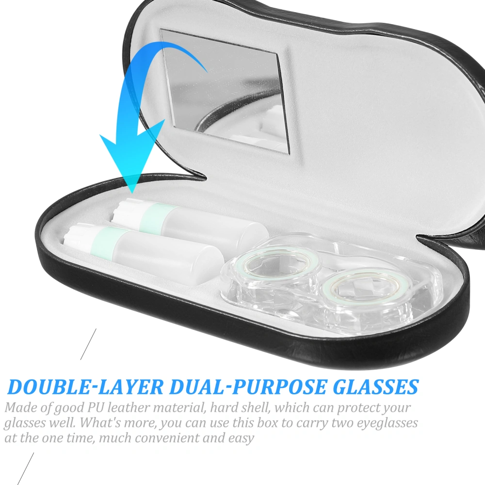 1 Set of Lens Case Glasses Case Kit Double-function Double Sided Glasses Case Portable Lense Case