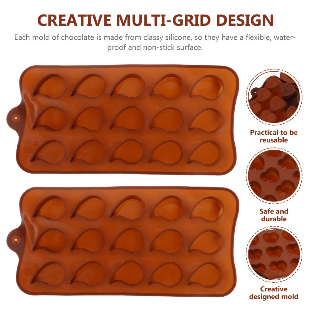 2pcs DIY Chocolate Making Mold Food-grade Silicone Candy Mold Multi-grid Jelly Cookie Making Mold