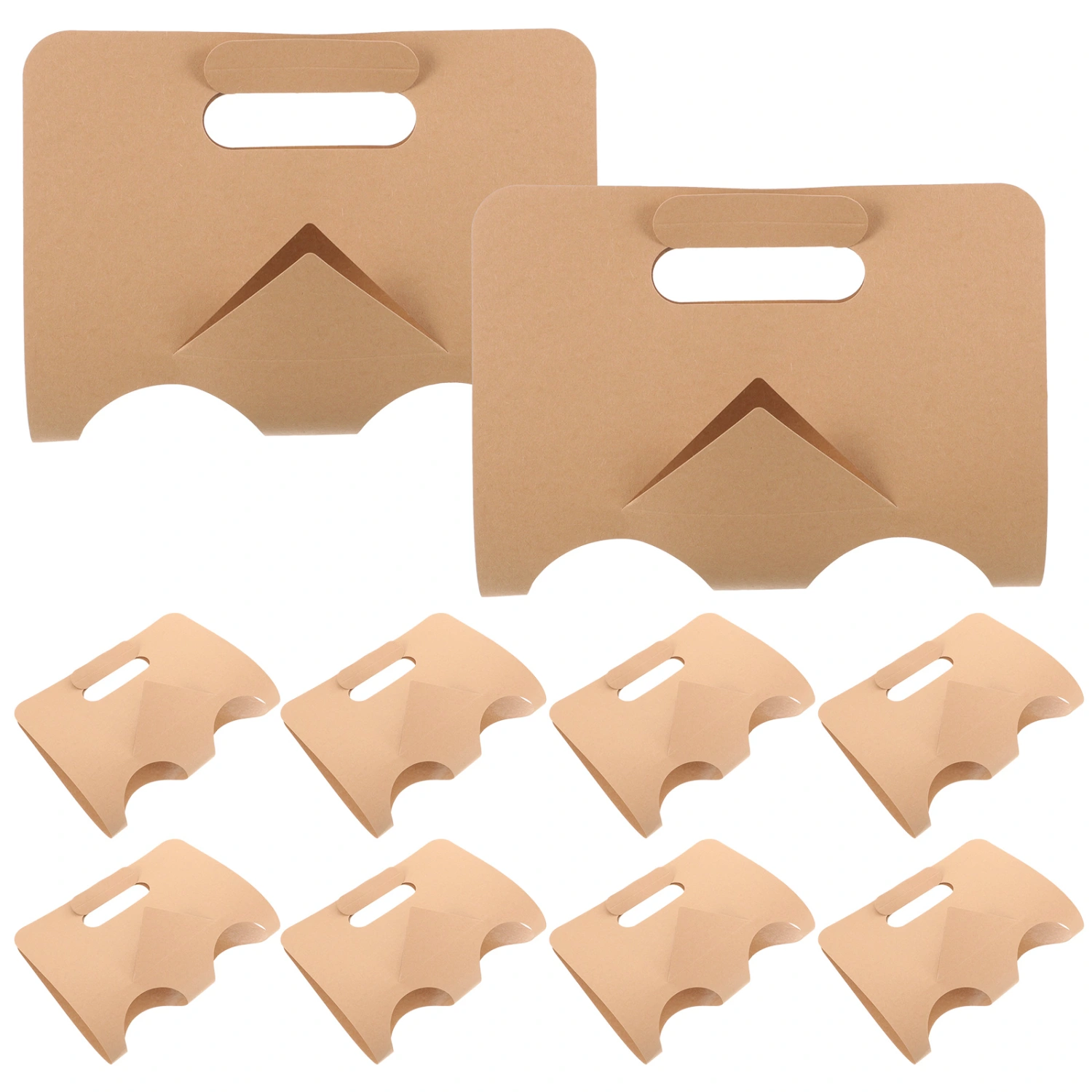 50Pcs Paper Drink Carrier with Handle Coffee Cup Holder Beverage Cup Holder