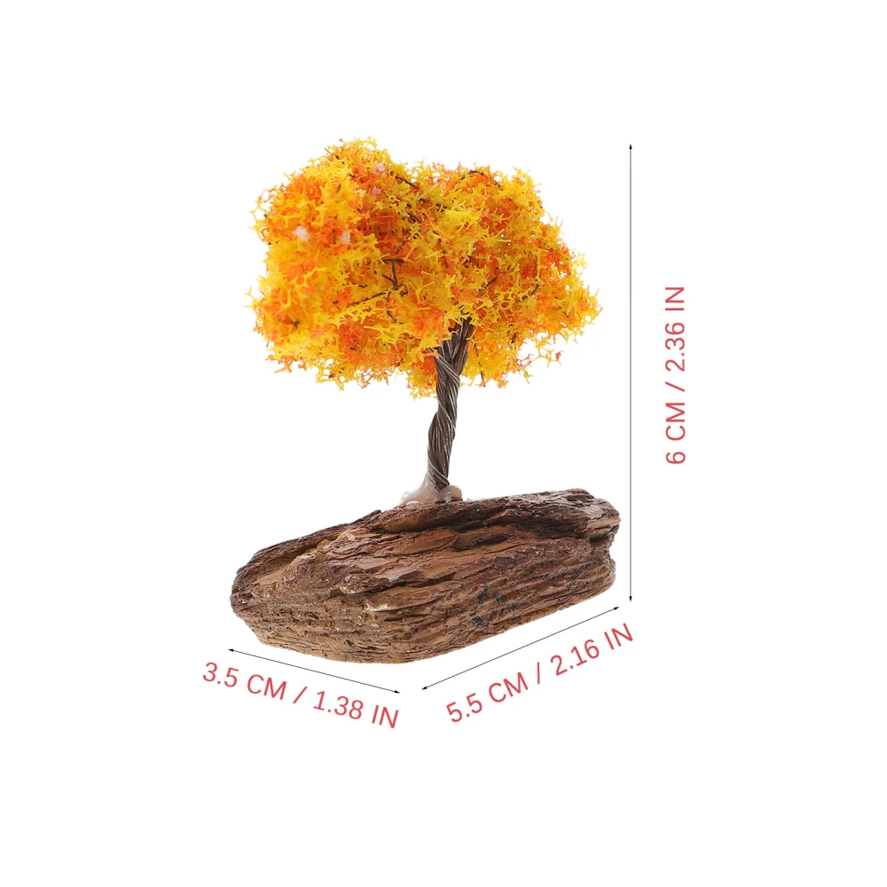 2pcs Mini Simulation Tree Model Miniature Garden Tree Ornament Garden Tree Decoration