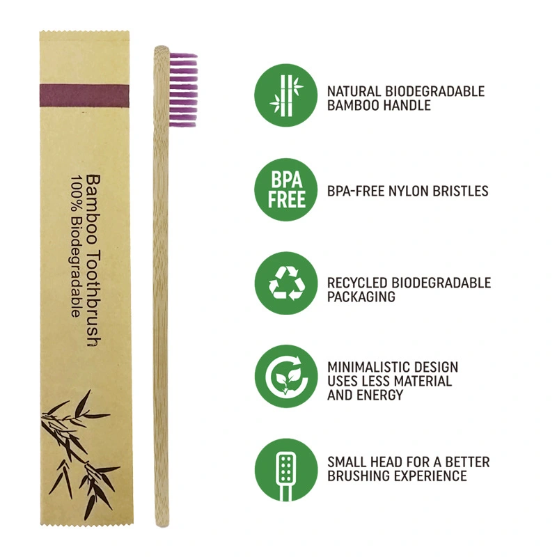 10pcs Bamboo Toothbrushes Softer Bristles Toothbrushes Portable Hotel Toothbrushes