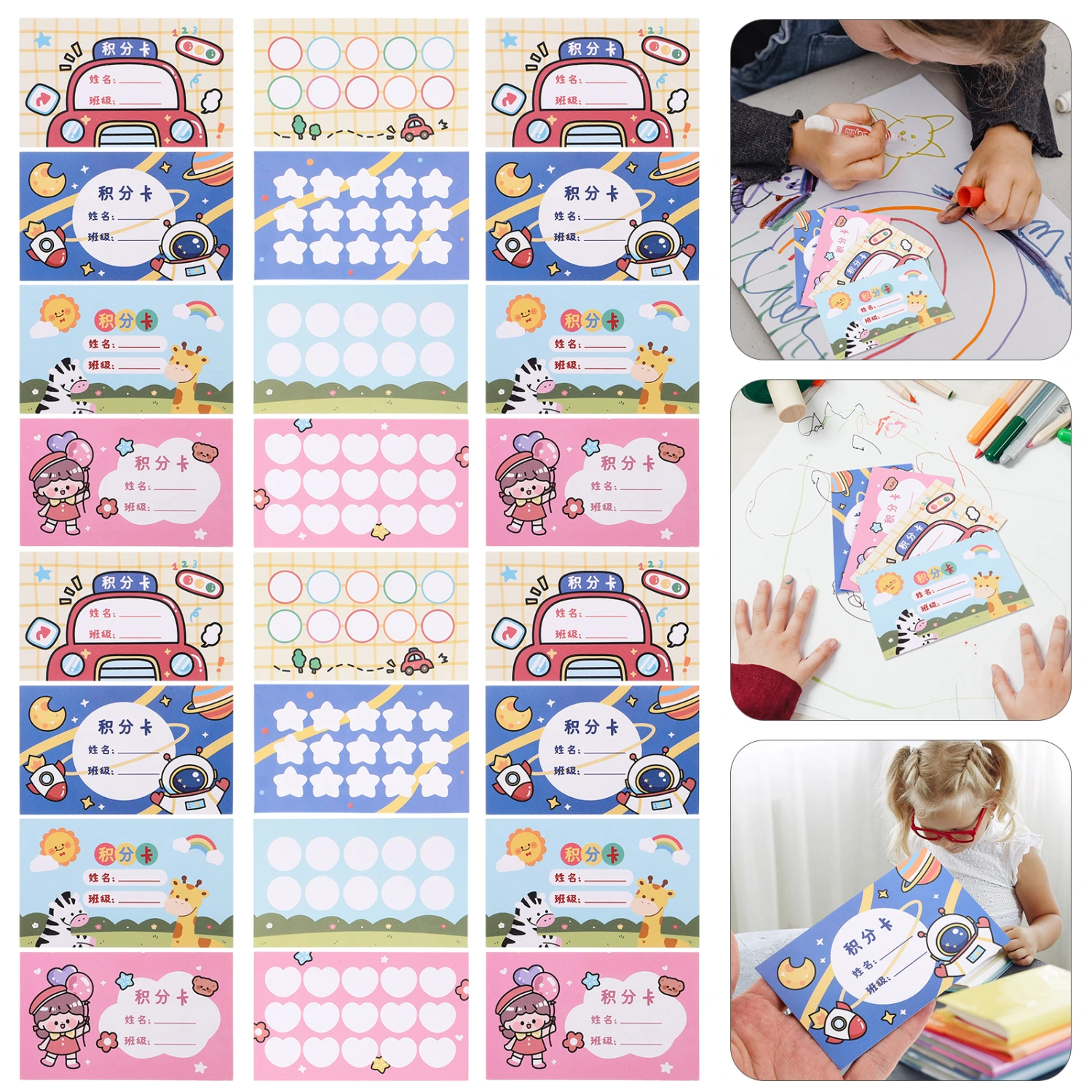 400 Sheets Kindergarten Encourage Cards Kids Recognition Collect Cards Kids Reward Points Cards (Mixed Style)