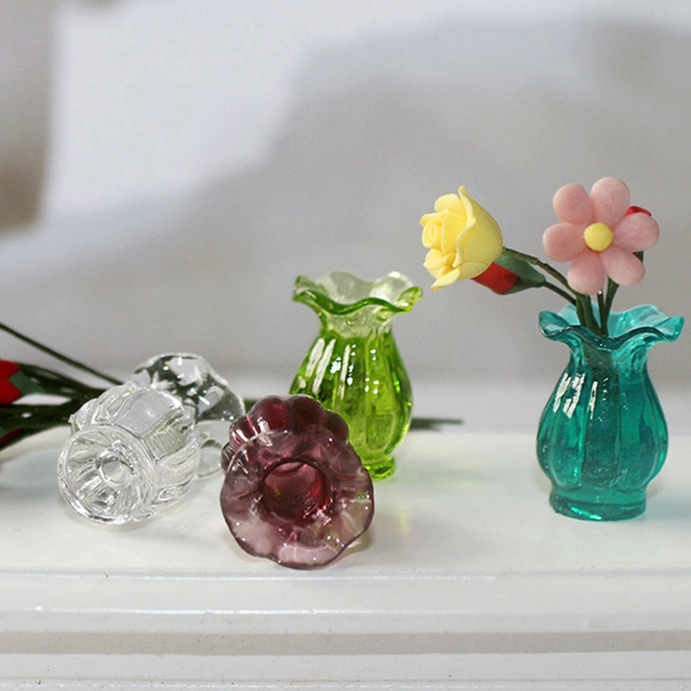 5Pcs Miniature Vase Model Fake Vase Model Mini House Planter Decor Miniature Planter Decor