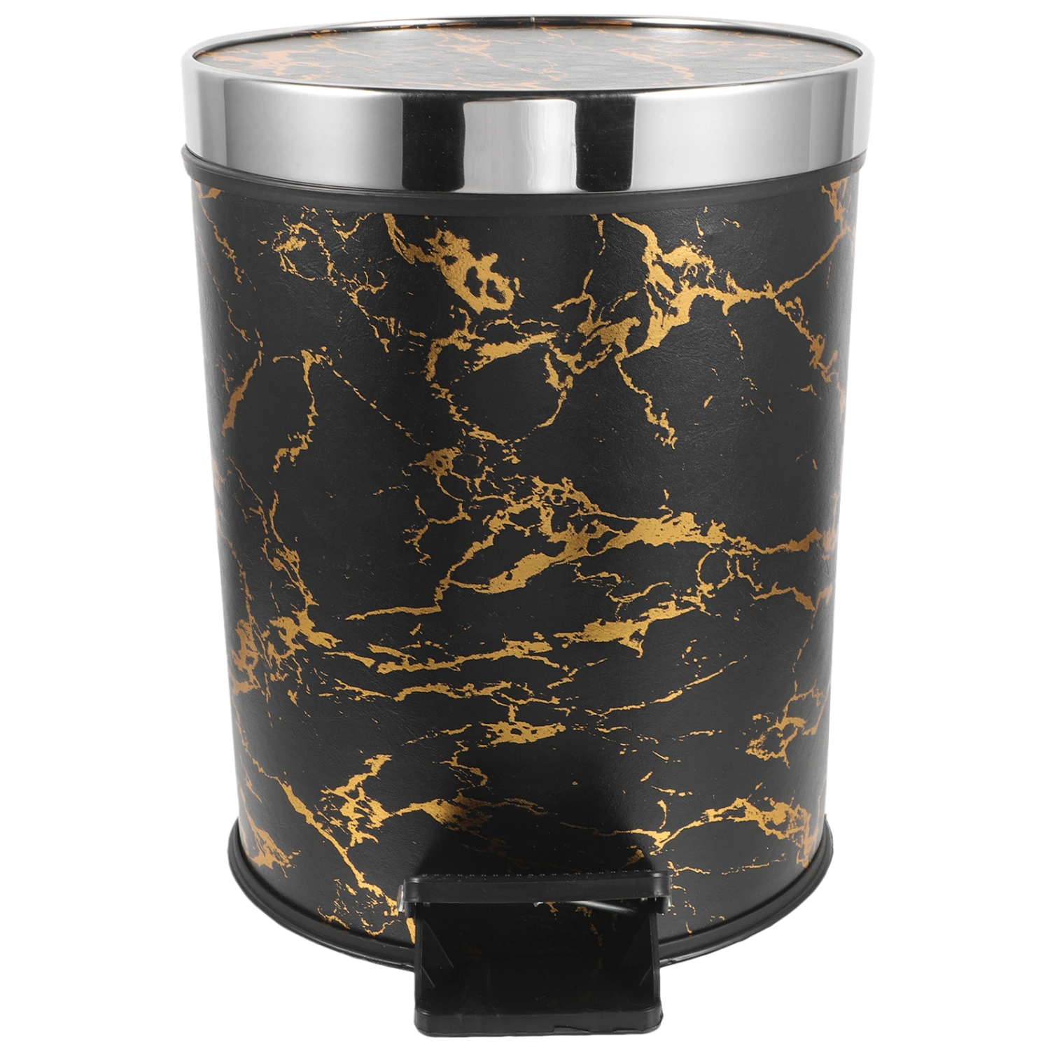 Marble Pattern Kitchen Trash Can Household Garbage Container Lidded Trash Can