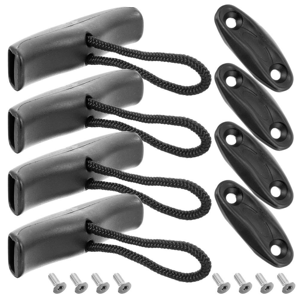 4 Set Durable Kayak Pull Handles Carry Handle with Rope Cord Marine Boat Canoe Accessories