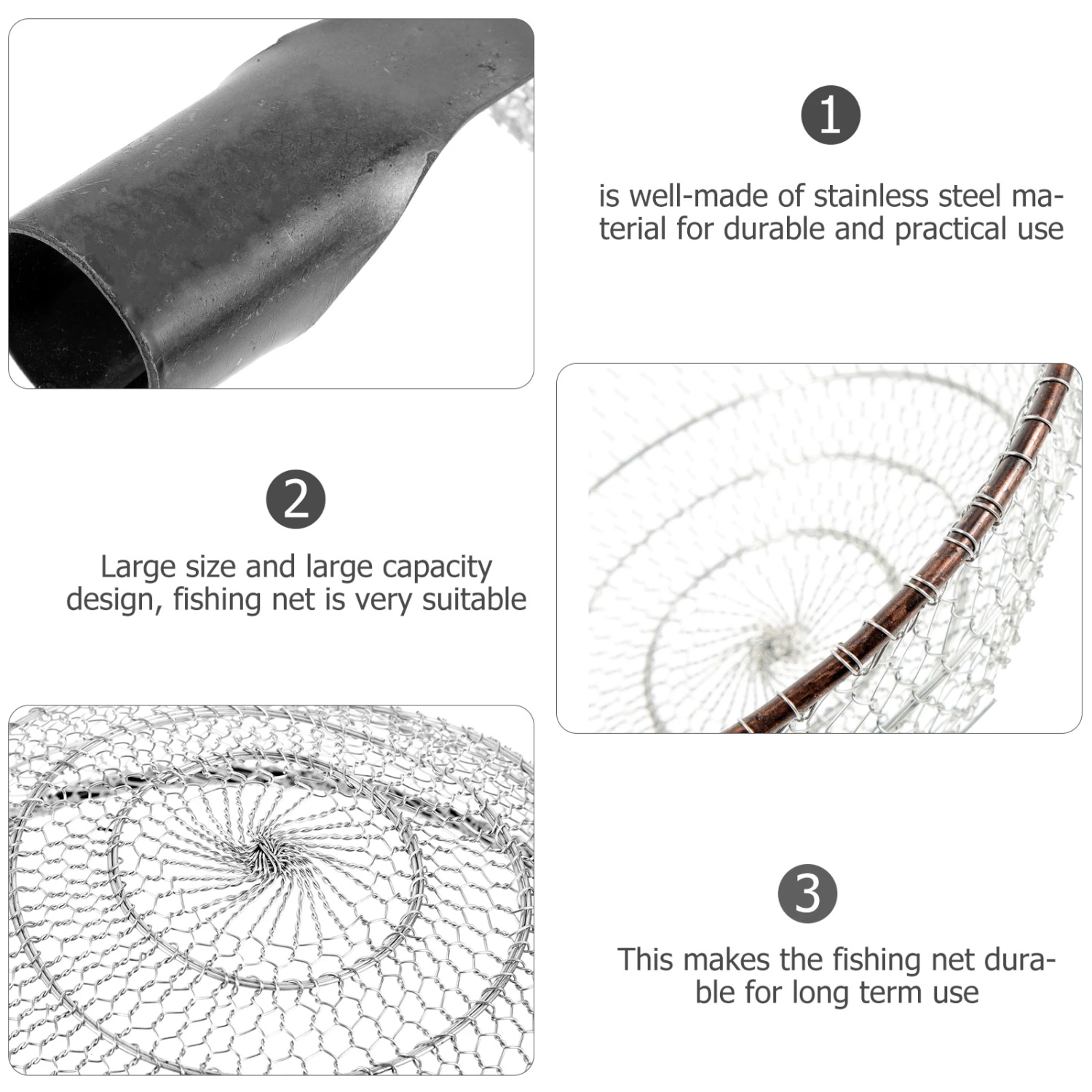Fly Fishing Net Fish Landing Net Fishing Trap Basket Handheld Fishing Net Large Fishing Net