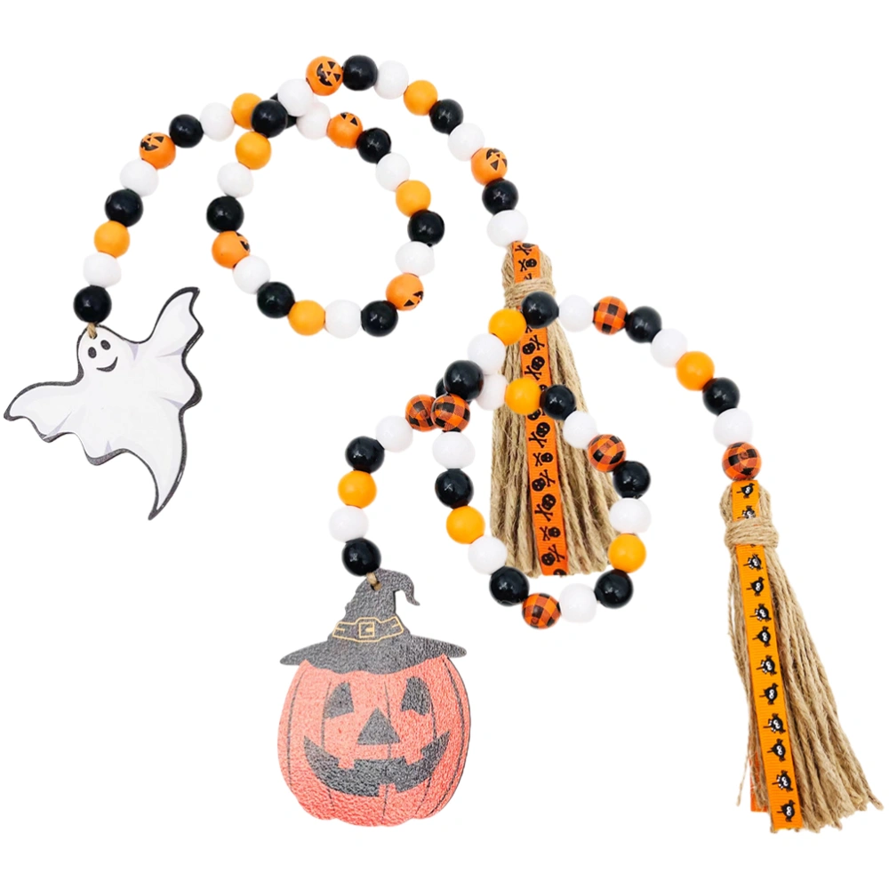 2pcs Halloween Beaded Garland with Tassel Beaded Tiered Tray Decor Halloween Shelf Decor