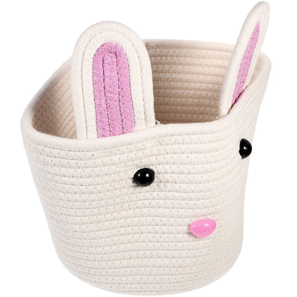 Cotton Rope Woven Basket Rabbit Ear Woven Basket Bunny Ear Easter Storage Basket