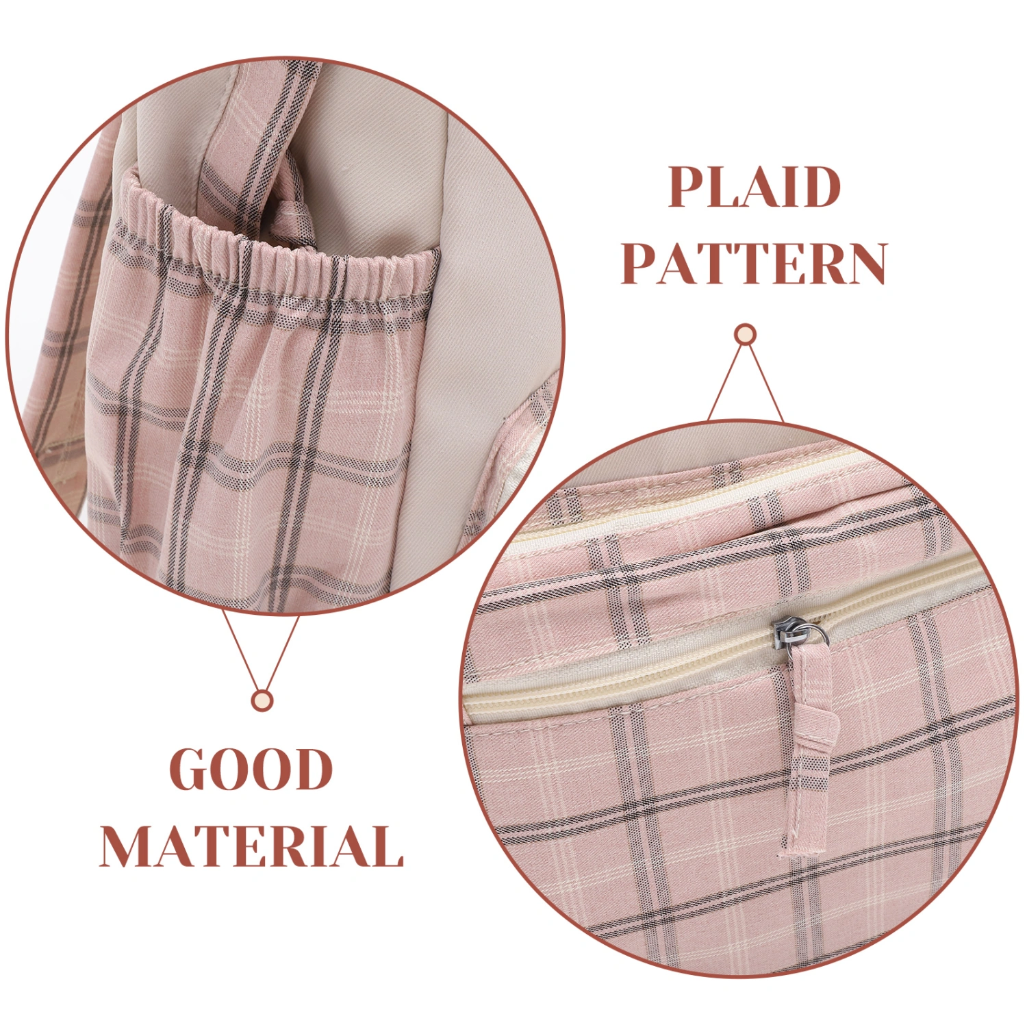 Girls Backpack Plaid Pattern Kawaii Backpack Cute Aesthetic Backpack Large Capacity Shoulder Bag