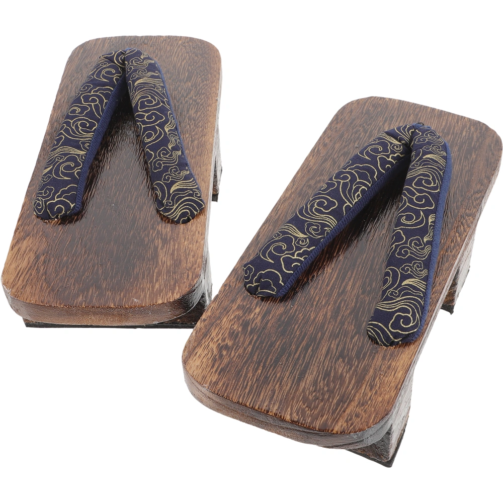 1 Pair of Japanese Wooden Clogs Slippers Delicate Sandals Women Shoes Daily Clogs(42)