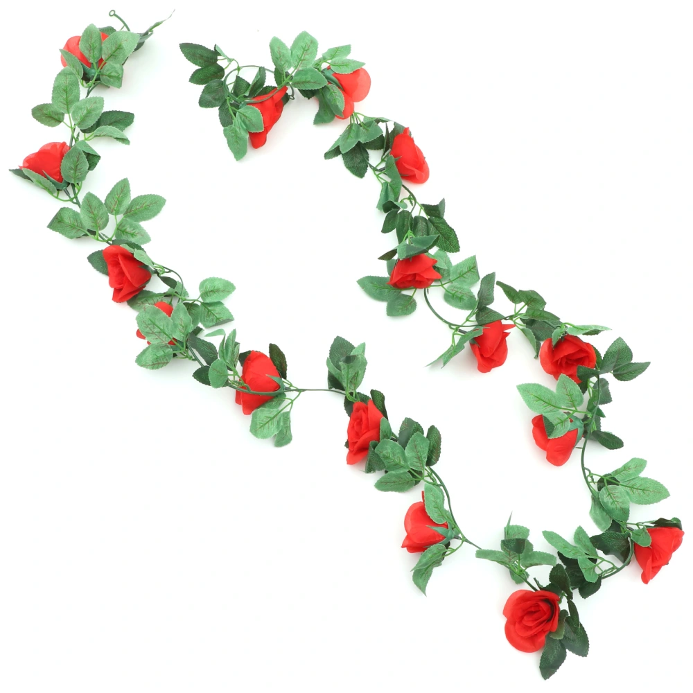 Indoors Artificial Rose Garland Vine Decoration Air Conditioner Tube Hide Fake Rose Vine Wedding Party Layout Vine