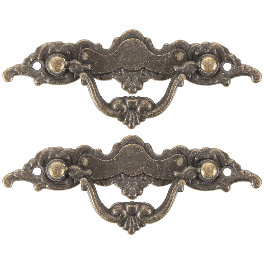 2 pcs Vintage Cabinet Handles Drawer Handles Dresser Handles Decorative Metal Cabinet Handles