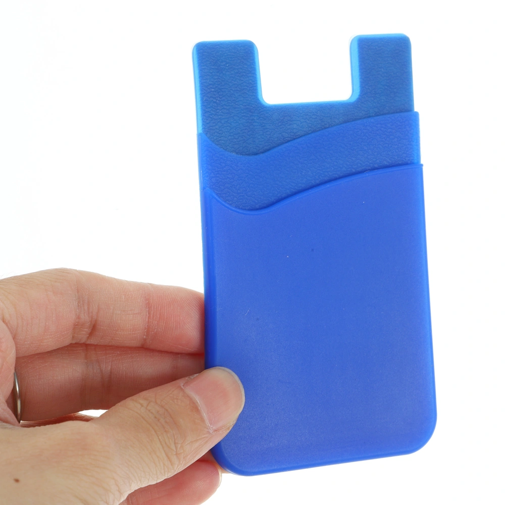 5pcs Phone Wallet Phone Back Card Holder 2-layer Silicone Adhesive Card Storage