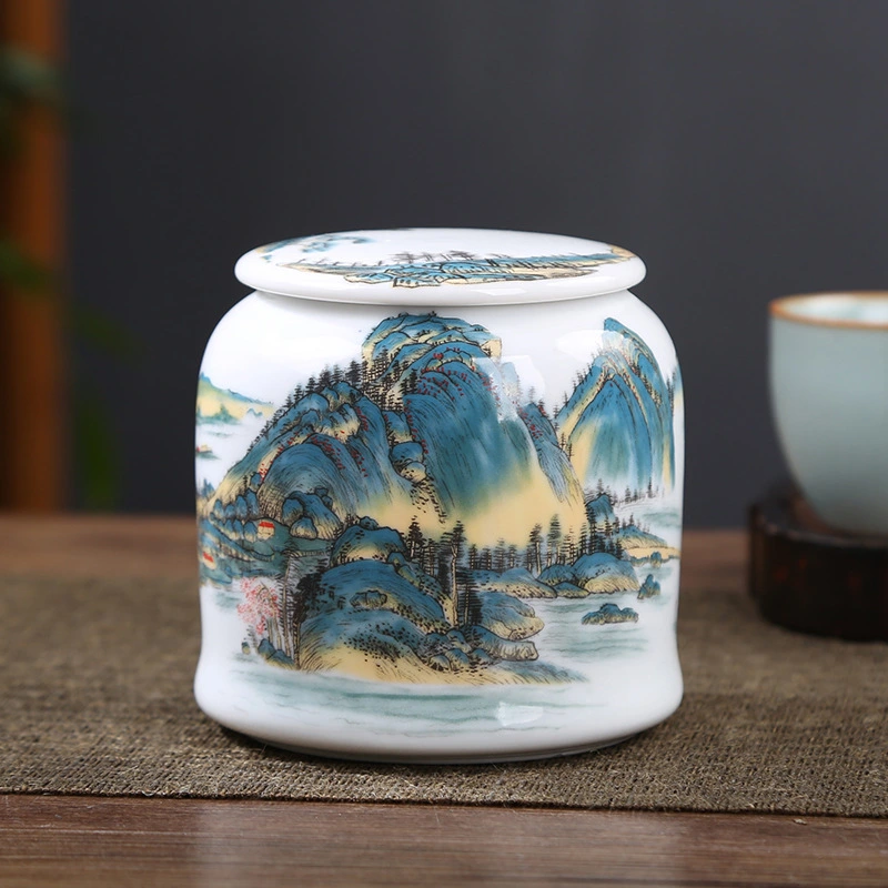 Vintage Tea Storage Container Ceramic Tea Jar Loose Tea Storage Container with Lid