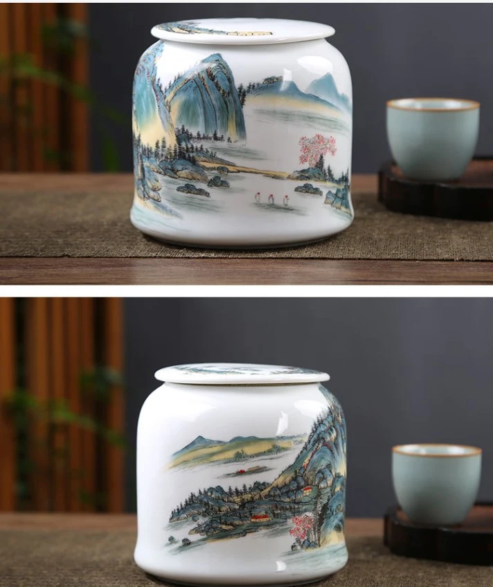 Vintage Tea Storage Container Ceramic Tea Jar Loose Tea Storage Container with Lid