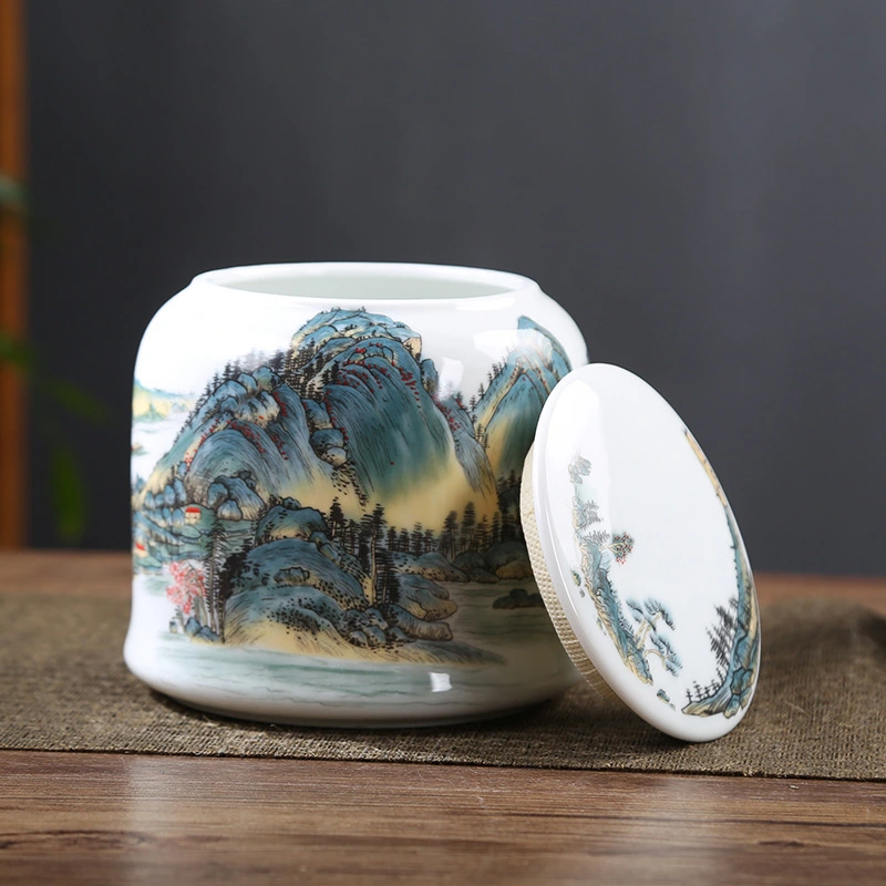Vintage Tea Storage Container Ceramic Tea Jar Loose Tea Storage Container with Lid