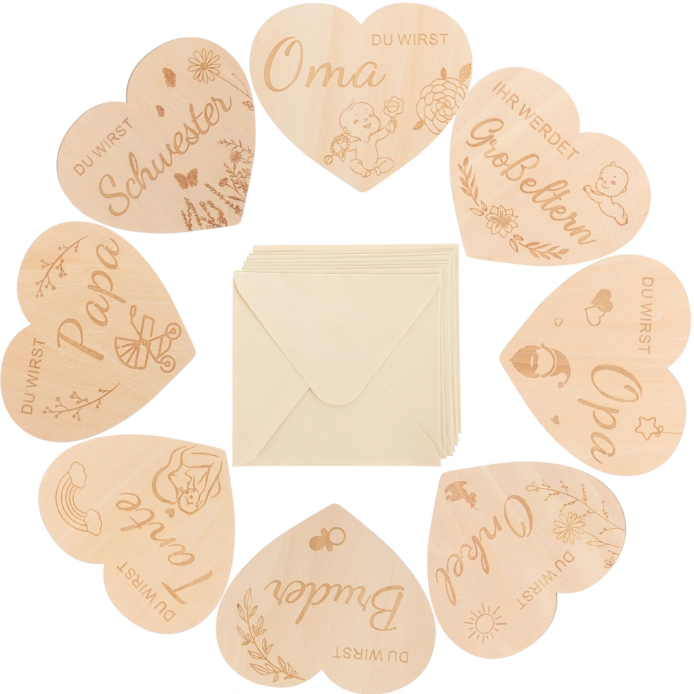 1 Set of Wooden Baby Milestone Card Wood Carving Baby Milestone Sign Pregnancy Journey Marker