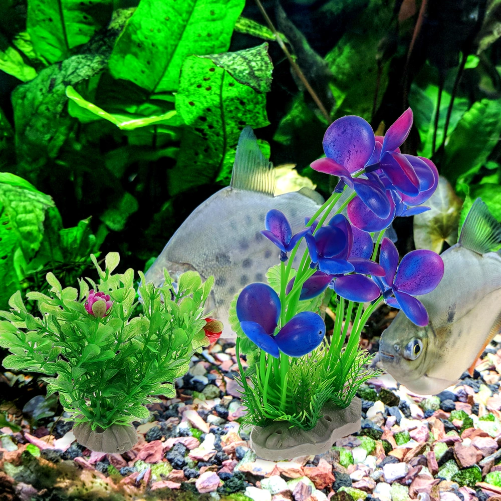 6pcs Aquarium Plant Decoration Realistic Fake Underwater Grass Ornament Fish Tank Layout Plant Decor