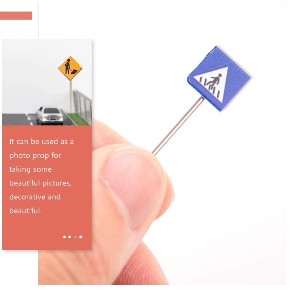 14pcs Miniature Street Road Signs Traffic Signs Models Road Signs for Sand Table