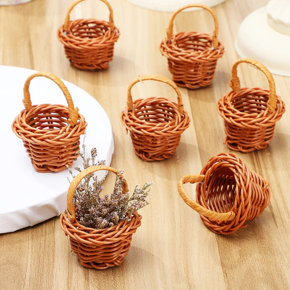 12pcs Mini Flower Basket Small Woven Basket Decorative Mini Basket Decorations