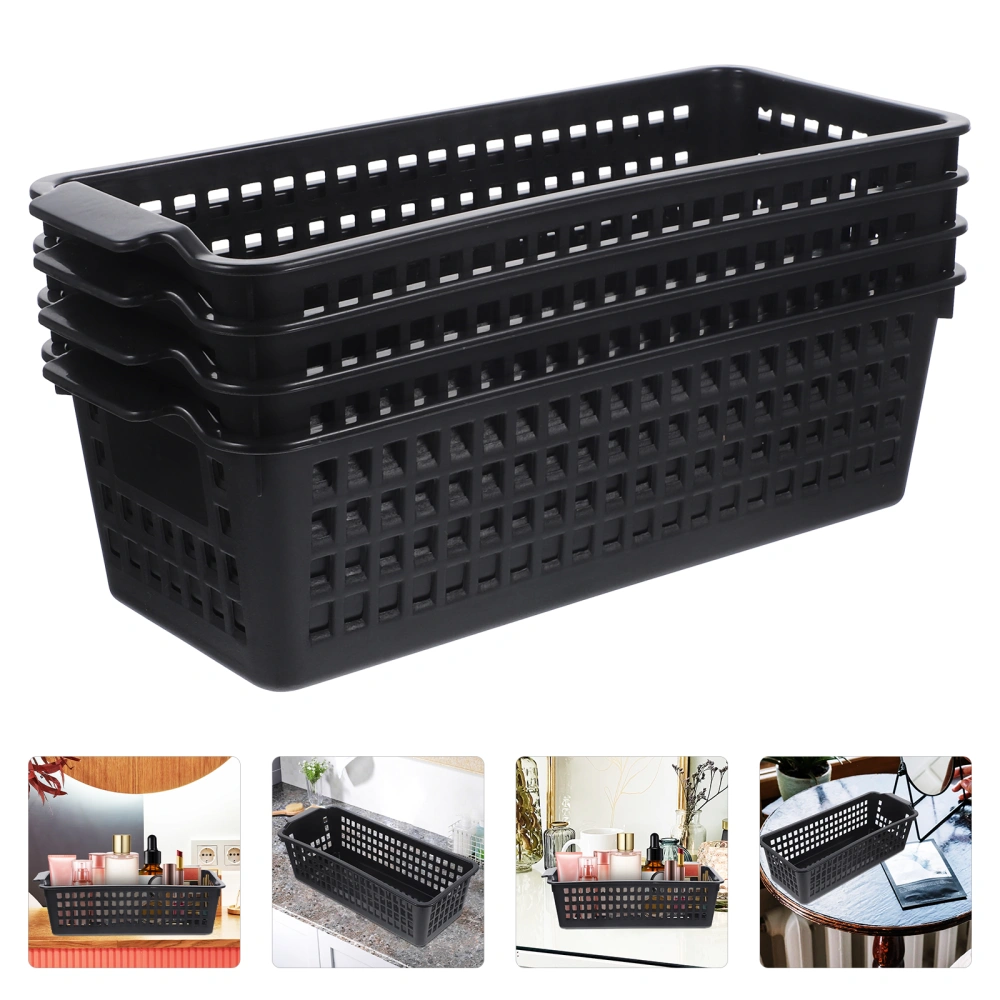 4pcs Plastic Storage Basket Desktop Organizer Basket Organizer Kitchen Plastic Basket Storage Bins