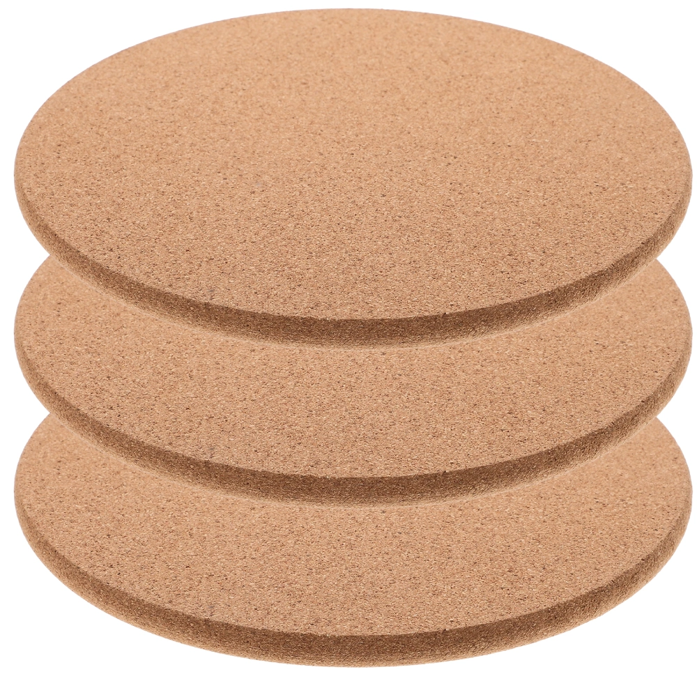 3pcs Round Cork Coasters Cup Mat Mug Pad Mug Heat Resistance Coasters for Home